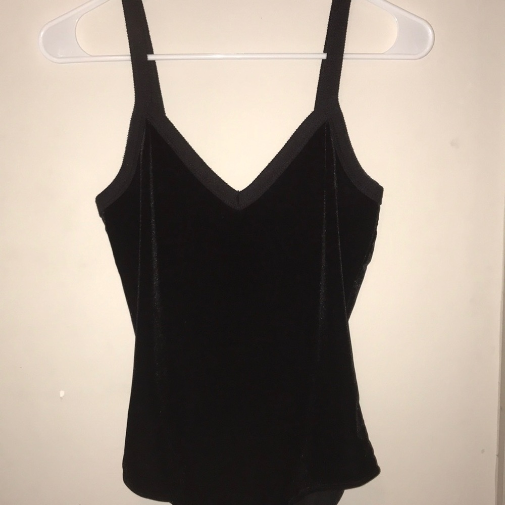 Black velvet bodysuit